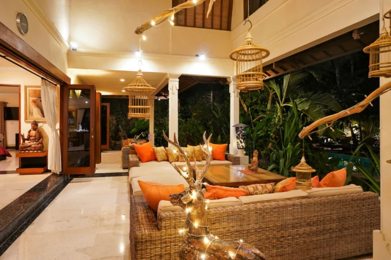 spacious outdoor patio