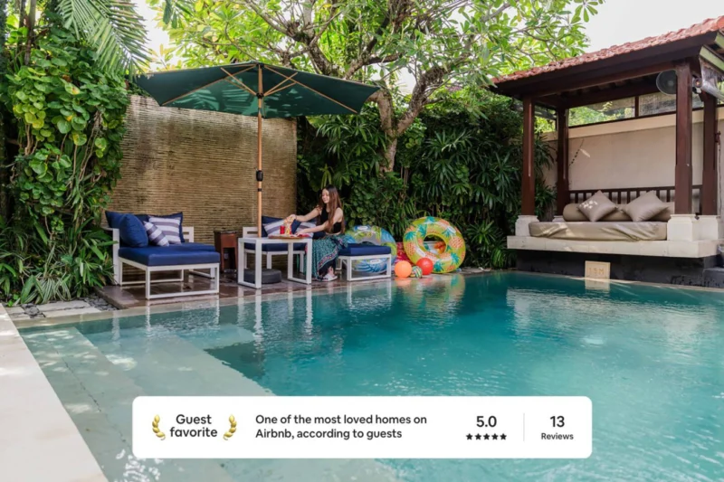 Your pool. No schedule, no sharing. The private 6×4m pool stays at the temperature Bali sets it, and the shaded gazebo daybed waits whenever you're ready. This is what a private villa holiday actually looks like.